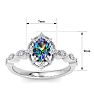 1 Carat Round Shape Mystic Topaz Ring With Diamond Halo In 14 Karat White Gold Image-5