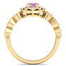 Pink Topaz Ring: 2 Carat Pink Topaz and Diamond Ring Image-3