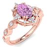 Pink Topaz Ring: 2 Carat Pink Topaz and Diamond Ring Image-2