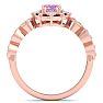 Pink Topaz Ring: 2 Carat Pink Topaz and Diamond Ring Image-3