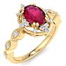 Ruby Ring: 2 Carat Ruby and Diamond Ring Image-2