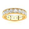 1 3/4 Carat Round Diamond Milgrain Eternity Ring In 14 Karat Yellow Gold, Ring Size 4 Image-1