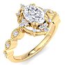 1 Carat Oval Shape Halo Diamond Engagement Ring In 14K Yellow Gold Image-2