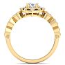 1 Carat Oval Shape Halo Diamond Engagement Ring In 14K Yellow Gold Image-3