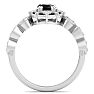 1 Carat Oval Shape Black Diamond Engagement Ring In 14K White Gold Image-3