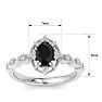 1 Carat Oval Shape Black Diamond Engagement Ring In 14K White Gold Image-5