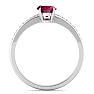 Ruby Ring: 1 Carat Oval Shape Ruby and Diamond Ring Image-3