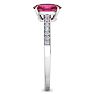 Ruby Ring: 1 Carat Oval Shape Ruby and Diamond Ring Image-4