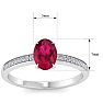 Ruby Ring: 1 Carat Oval Shape Ruby and Diamond Ring Image-5