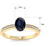 Sapphire Ring: 1 Carat Oval Shape Sapphire and Diamond Ring Image-5