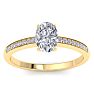 1 Carat Oval Shape Diamond Engagement Ring In 14K Yellow Gold Image-1
