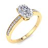 1 Carat Oval Shape Diamond Engagement Ring In 14K Yellow Gold Image-2