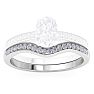 1/5 Carat Moissanite Band 14K White Gold Image-1