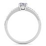 1 Carat Oval Shape Moissanite Engagement Ring In 14K White Gold Image-3