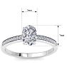 1 Carat Oval Shape Moissanite Engagement Ring In 14K White Gold Image-5