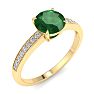 Emerald Ring: 1 1/4 Carat Emerald and Diamond Ring Image-2