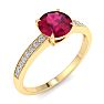 Ruby Ring: 1 1/4 Carat Ruby and Diamond Ring Image-2
