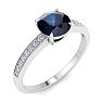 Sapphire Ring: 1 1/4 Carat Sapphire and Diamond Ring Image-2