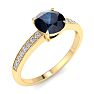 Sapphire Ring: 1 1/4 Carat Sapphire and Diamond Ring Image-2