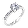 1 1/4 Carat Moissanite Engagement Ring In 14K White Gold Image-2