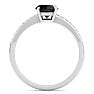 1 1/4 Carat Black Moissanite Engagement Ring In 14K White Gold Image-3
