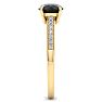 1 1/4 Carat Black Moissanite Engagement Ring In 14K Yellow Gold Image-4