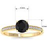 1 1/4 Carat Black Moissanite Engagement Ring In 14K Yellow Gold Image-5