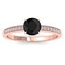 1 1/4 Carat Black Diamond Engagement Ring In 14K Rose Gold Image-1