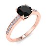 1 1/4 Carat Black Diamond Engagement Ring In 14K Rose Gold Image-2