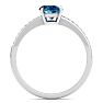 1 1/4 Carat Blue Diamond Engagement Ring In 14K White Gold Image-3