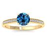 1 1/4 Carat Blue Diamond Engagement Ring In 14K Yellow Gold Image-1