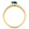 1 1/4 Carat Blue Diamond Engagement Ring In 14K Yellow Gold Image-3