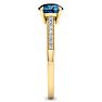 1 1/4 Carat Blue Diamond Engagement Ring In 14K Yellow Gold Image-4