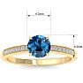 1 1/4 Carat Blue Diamond Engagement Ring In 14K Yellow Gold Image-5