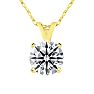 1 Carat Round Shape Lab Grown Diamond Solitaire Necklace In 14K Yellow Gold Image-1