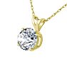 1 Carat Round Shape Lab Grown Diamond Solitaire Necklace In 14K Yellow Gold Image-2