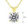 1 Carat Round Shape Lab Grown Diamond Solitaire Necklace In 14K Yellow Gold Image-4