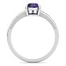 Amethyst Ring: 1 1/4 Carat Pear Shape Amethyst and Diamond Ring Image-3