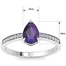 Amethyst Ring: 1 1/4 Carat Pear Shape Amethyst and Diamond Ring Image-5