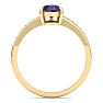 Amethyst Ring: 1 1/4 Carat Pear Shape Amethyst and Diamond Ring Image-3