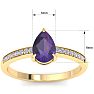 Amethyst Ring: 1 1/4 Carat Pear Shape Amethyst and Diamond Ring Image-5