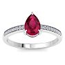 Ruby Ring: 1 1/4 Carat Pear Shape Ruby and Diamond Ring Image-1