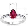 Ruby Ring: 1 1/4 Carat Pear Shape Ruby and Diamond Ring Image-5