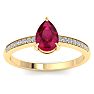 Ruby Ring: 1 1/4 Carat Pear Shape Ruby and Diamond Ring Image-1