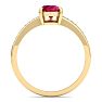Ruby Ring: 1 1/4 Carat Pear Shape Ruby and Diamond Ring Image-3
