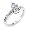 1 1/4 Carat Pear Shape Diamond Engagement Ring In 14K White Gold Image-2