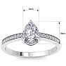 1 1/4 Carat Pear Shape Diamond Engagement Ring In 14K White Gold Image-5