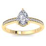 1 1/4 Carat Pear Shape Diamond Engagement Ring In 14K Yellow Gold Image-1