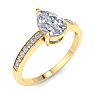 1 1/4 Carat Pear Shape Diamond Engagement Ring In 14K Yellow Gold Image-2