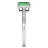 Emerald Ring: 1 1/4 Carat Emerald Shape Emerald and Diamond Ring Image-4